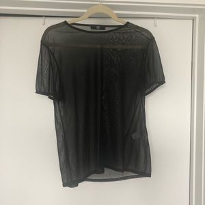 Sheer short sleeves T-shirt